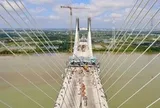 Cầu Phước Khánh hoàn thành 2 bó cáp dây văng cuối cùng