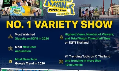 iQIYI ăn mừng thành công vang dội của "Running Man Thái Lan", phá vỡ kỷ lục với 6,85 tỷ lượt hiển thị đa nền tảng toàn cầu, củng cố vị thế "ông hoàng chương trình tạp kỹ"