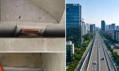 Cận cảnh loạt gối cầu vành đai 3 ở Hà Nội bị xô lệch, biến dạng