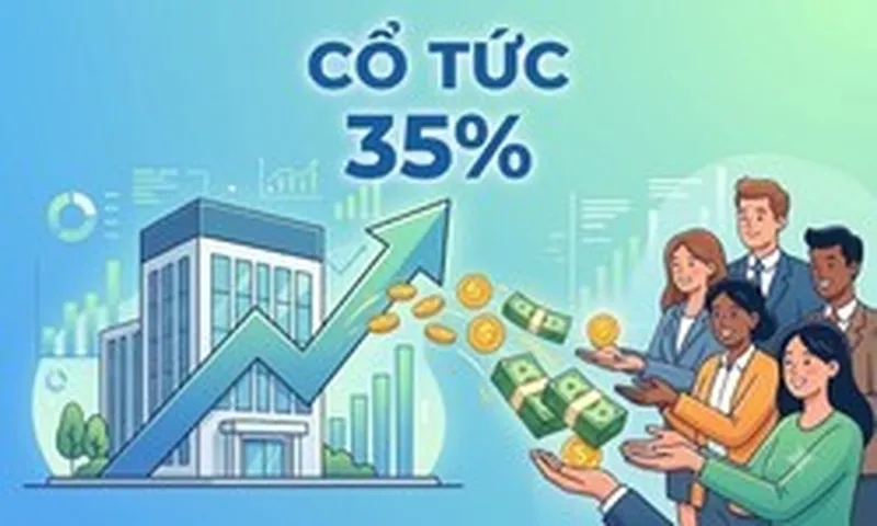 Một công ty chốt ngày chia cổ tức tiền mặt 35%